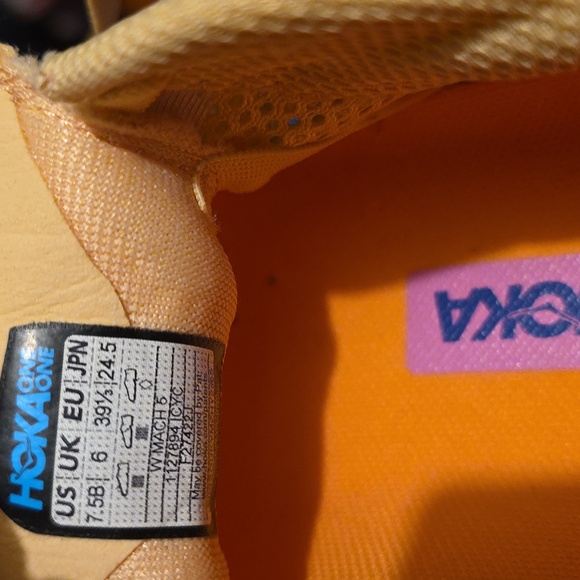 Hoka Vibrant Yellow and Blue Sneakers. Size 7.5B - Picture 5 of 8